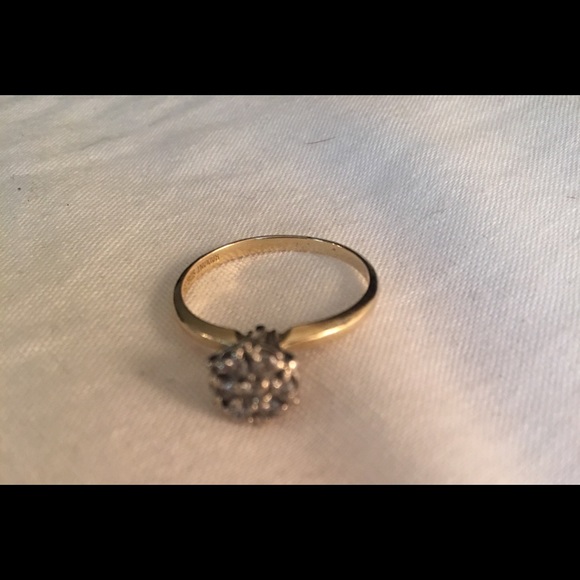 Jewelry - Antique Engagement Ring 14k Diamond Flower Cluster Jewelry - Antique Engagement Ring 14k Diamond Flower Cluster